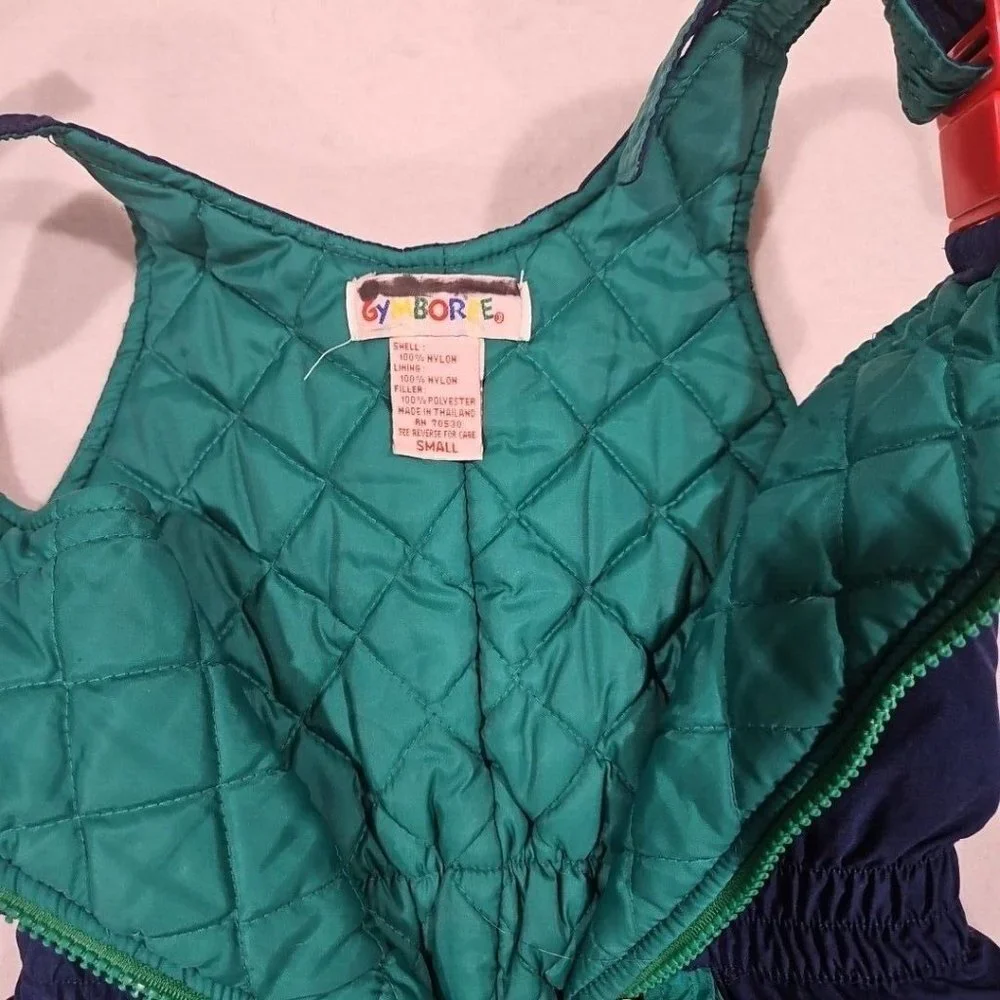 Gymboree Vintage Size Small Snow Pants Overall Small Blue Red‎ Green Color Block